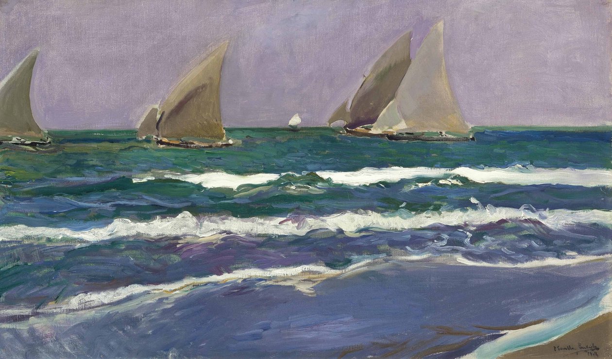 Voiles en mer, Valence - Joaquín Sorolla