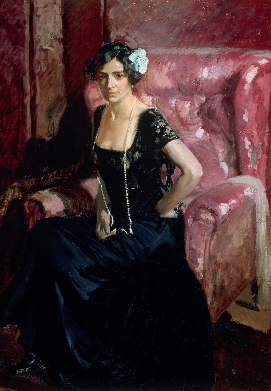Clotilde en robe de soirée - Joaquín Sorolla