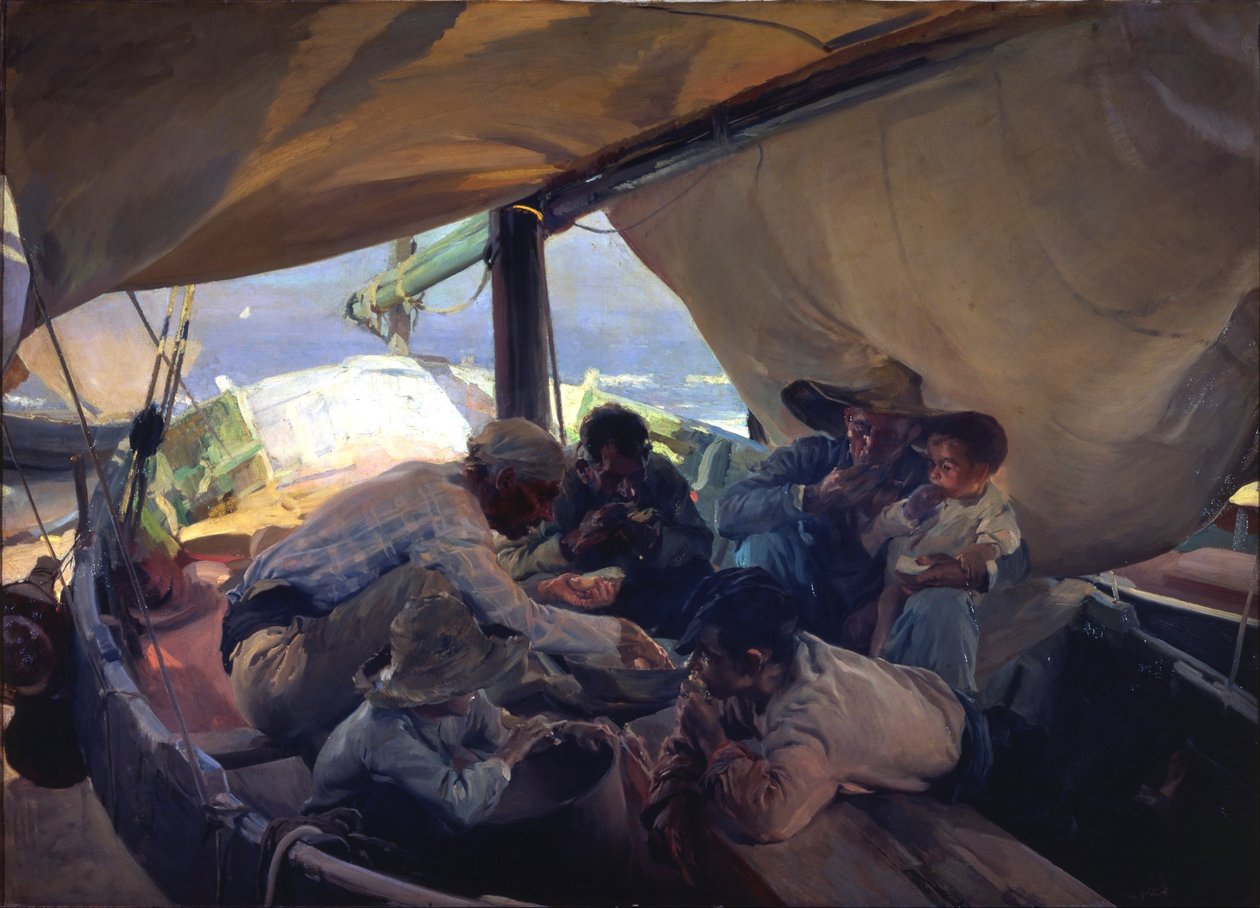 Déjeuner sur le bateau - Joaquín Sorolla