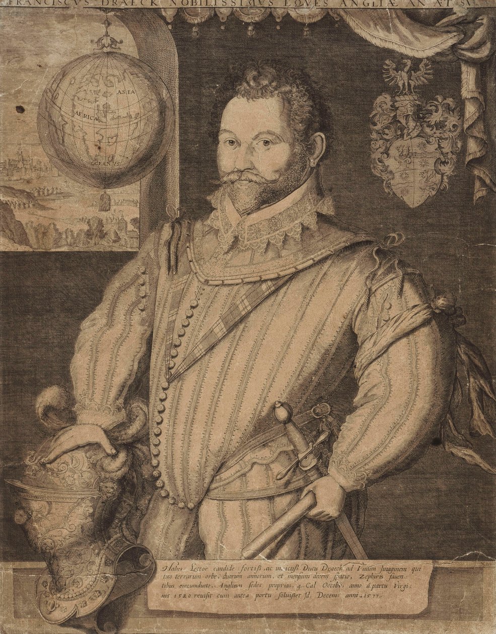 Portrait de Sir Francis Drake - Jodocus Hondius