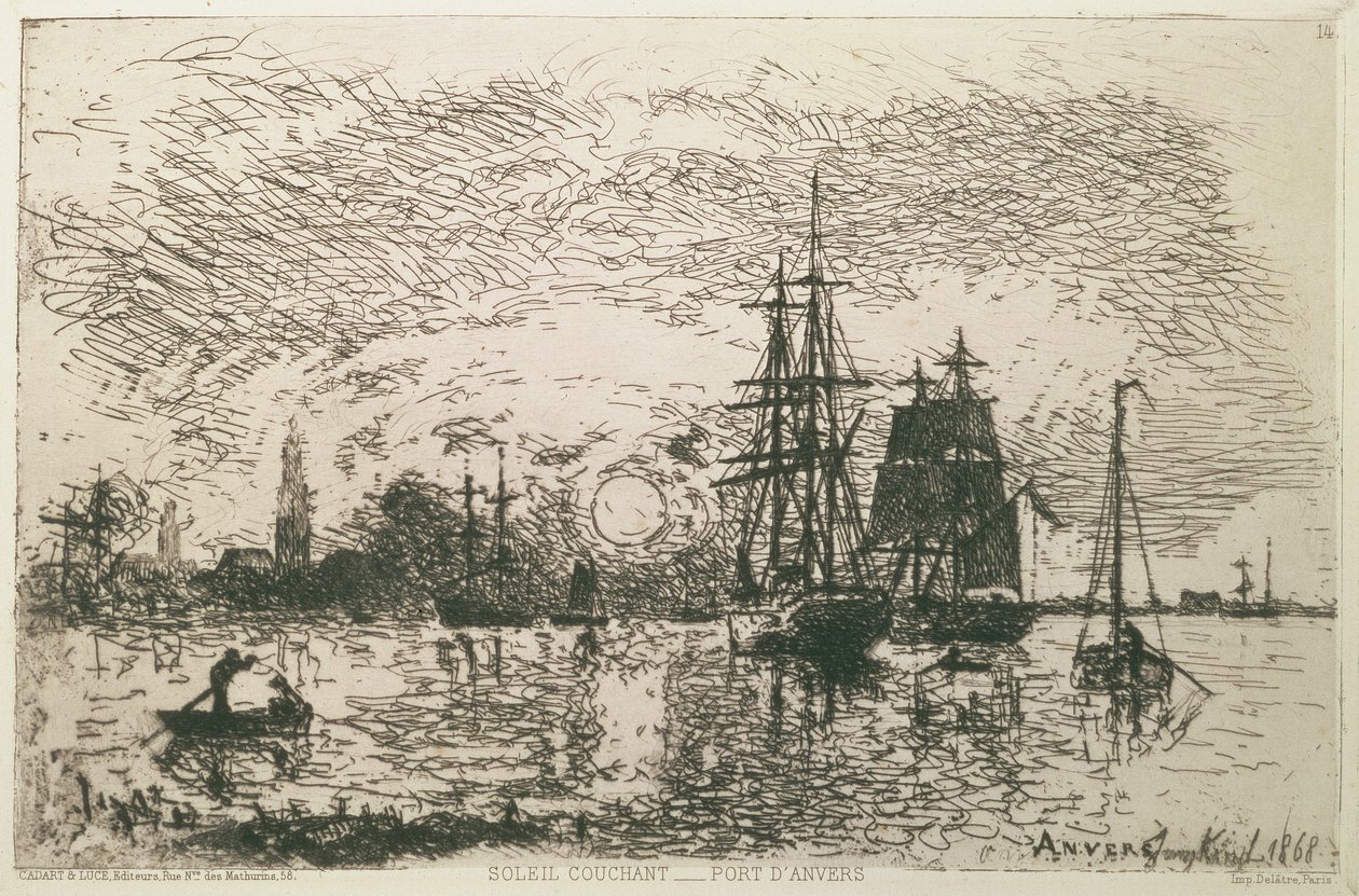 Coucher de soleil, le port d