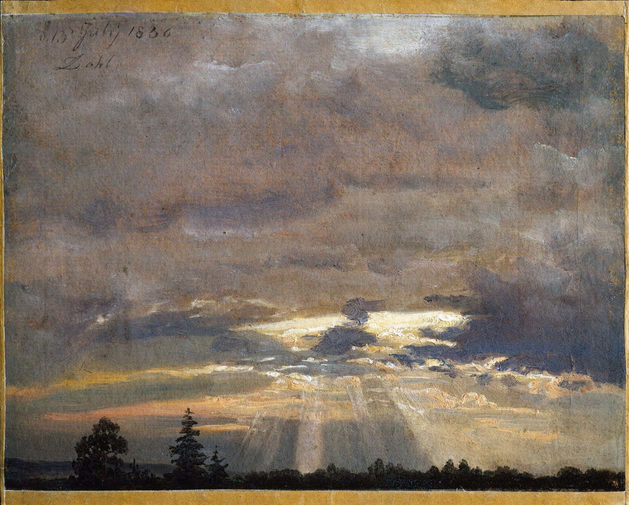 Étude de nuages avec rayons de soleil - Johan Christian Dahl