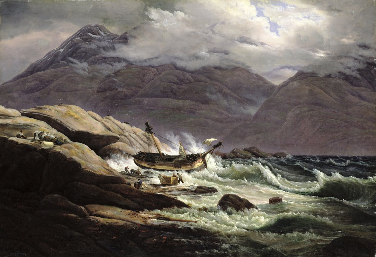 Naufrage sur la côte norvégienne, 1831 - Johan Christian Dahl
