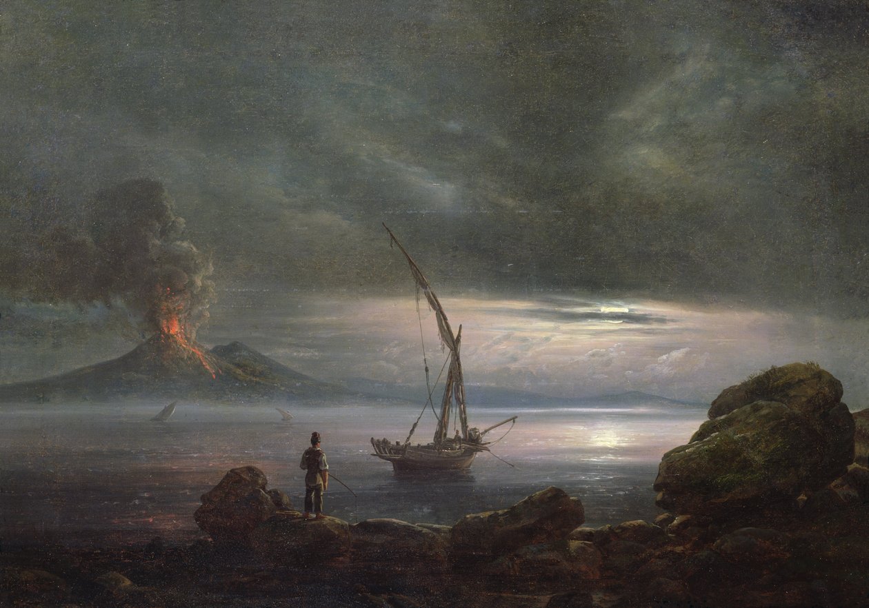 Volcan au soir, Sicile - Johan Christian Dahl