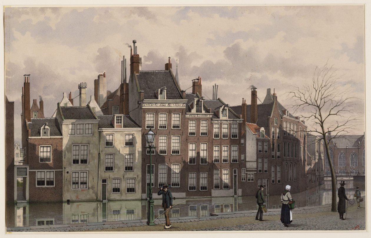 Nieuwezijdsvoorburgwal. Dessin. Amsterdam, Archives de la ville d