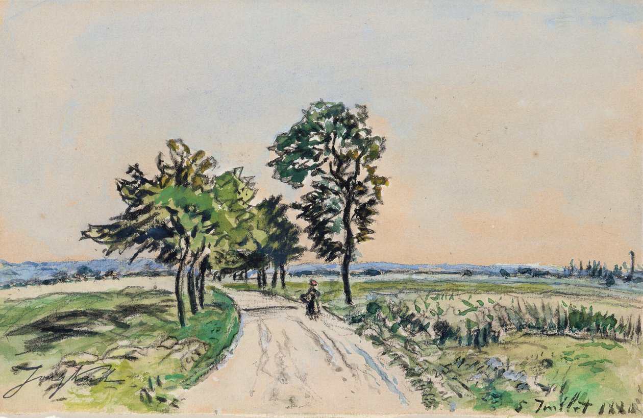 La route de Cote St. Andre à Grand Lemps, 1880 - Johan Barthold Jongkind