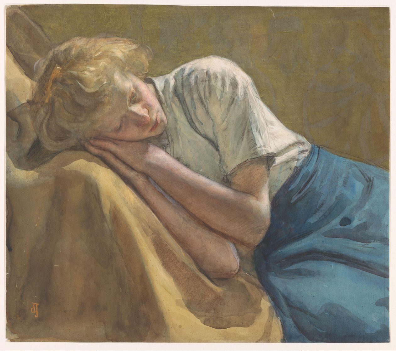 Fille au repos - Johan Antonie de Jonge (signed by artist)
