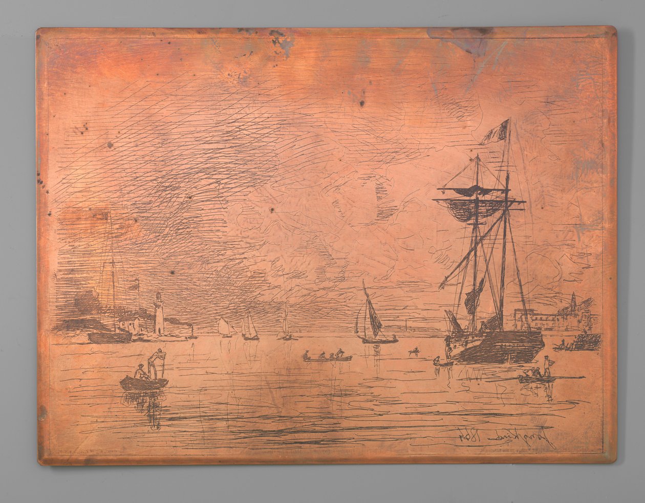 Port de Honfleur - Johan Barthold Jongkind (signed by artist)