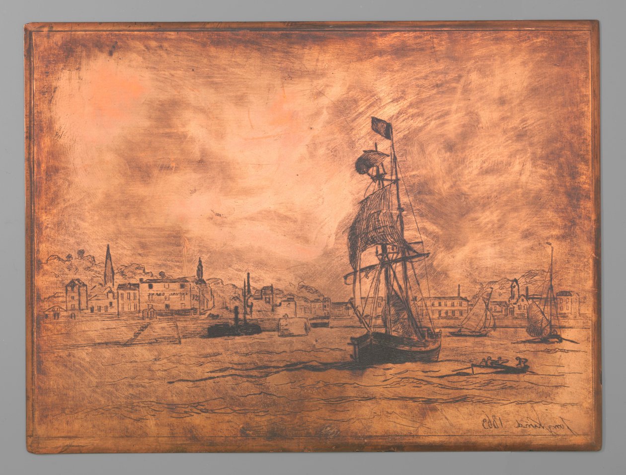 Port de Honfleur - Johan Barthold Jongkind (signed by artist)
