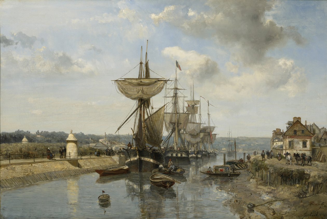 Frégates, Port de Harfleur - Johan Barthold Jongkind