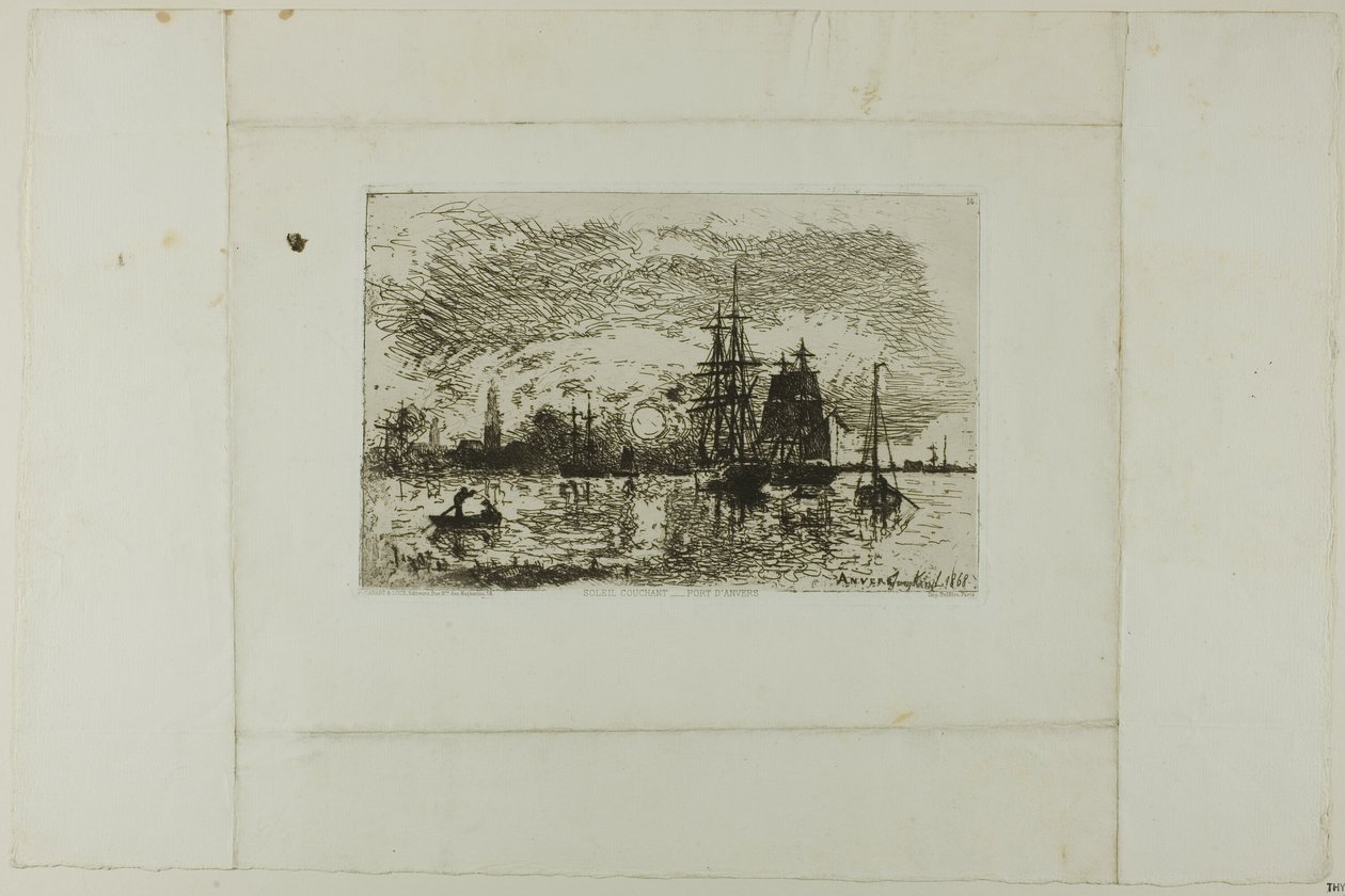 Coucher de soleil, port d