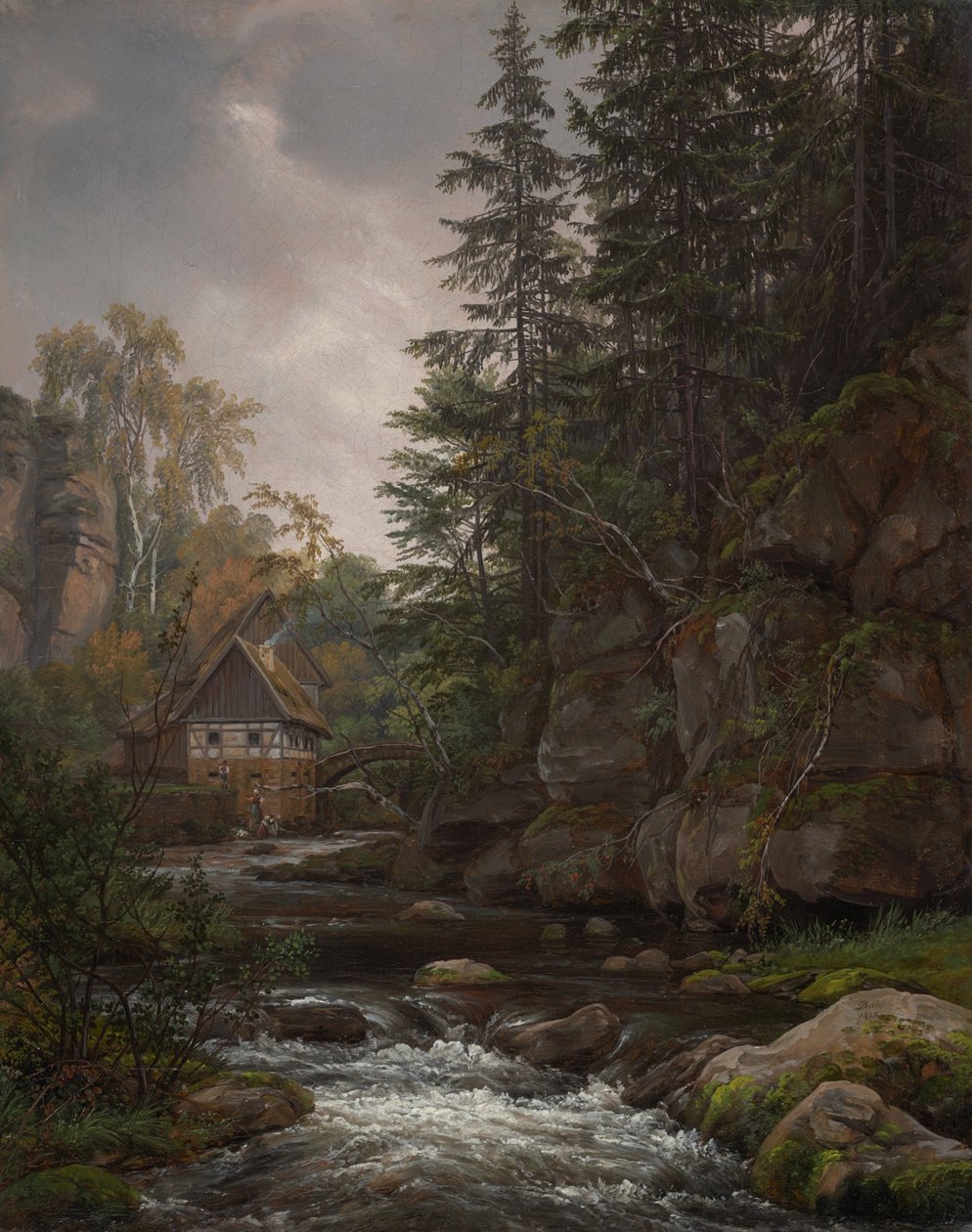 Le moulin de Lochmühle dans le Liebethaler Grund - Johan Christian Dahl