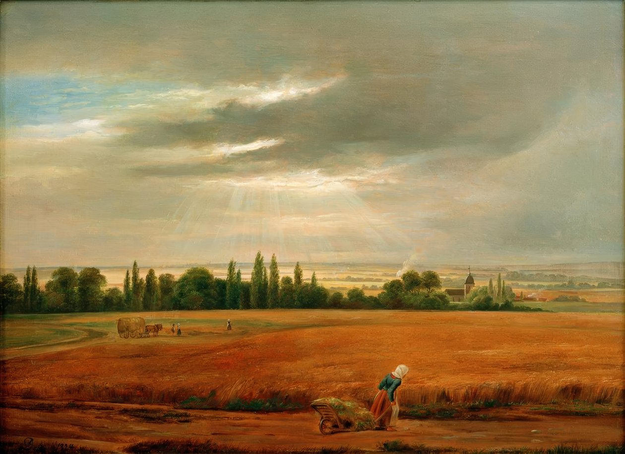 Champs de blé près de Dresde - Johan Christian Dahl