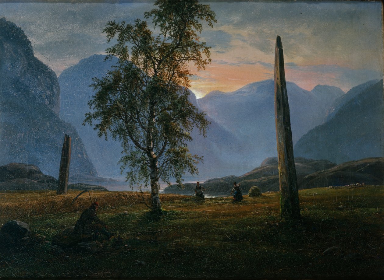 Paysage avec pierres commémoratives - Johan Christian Dahl