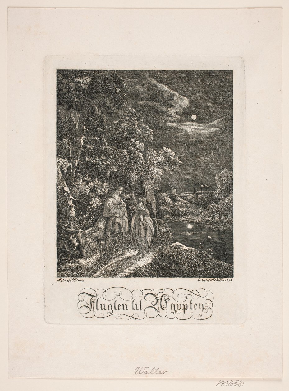 La fuite en Égypte - Johan Christian Ernst Walter