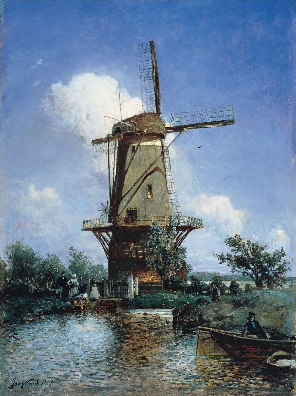 Moulin à vent près de Delft - Johan Jongkind