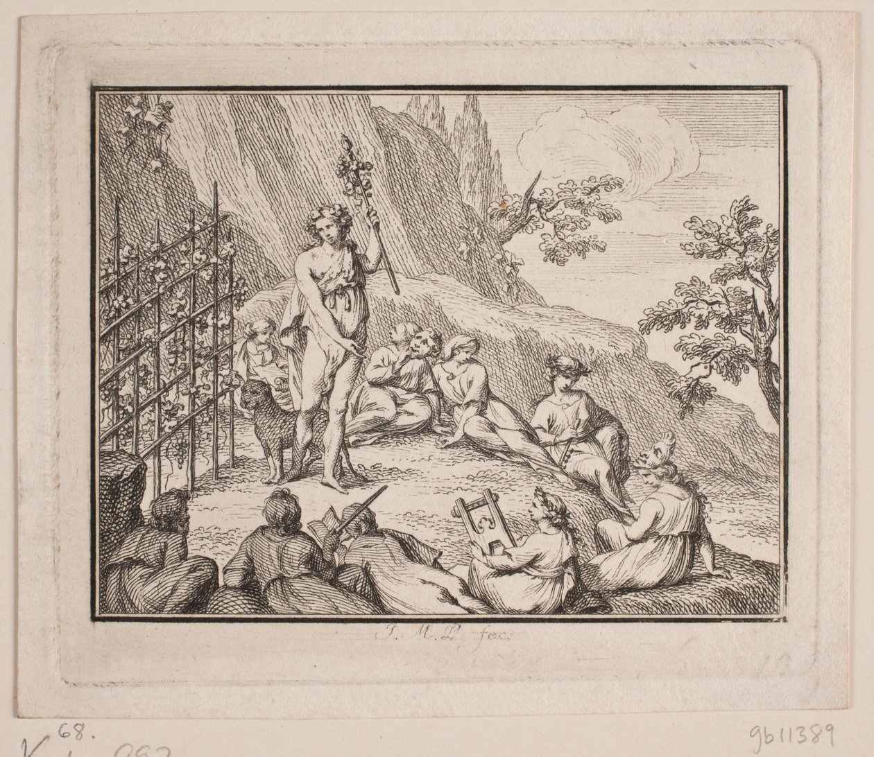 Vignette. Bacchus et les muses - Johan Martin Preisler