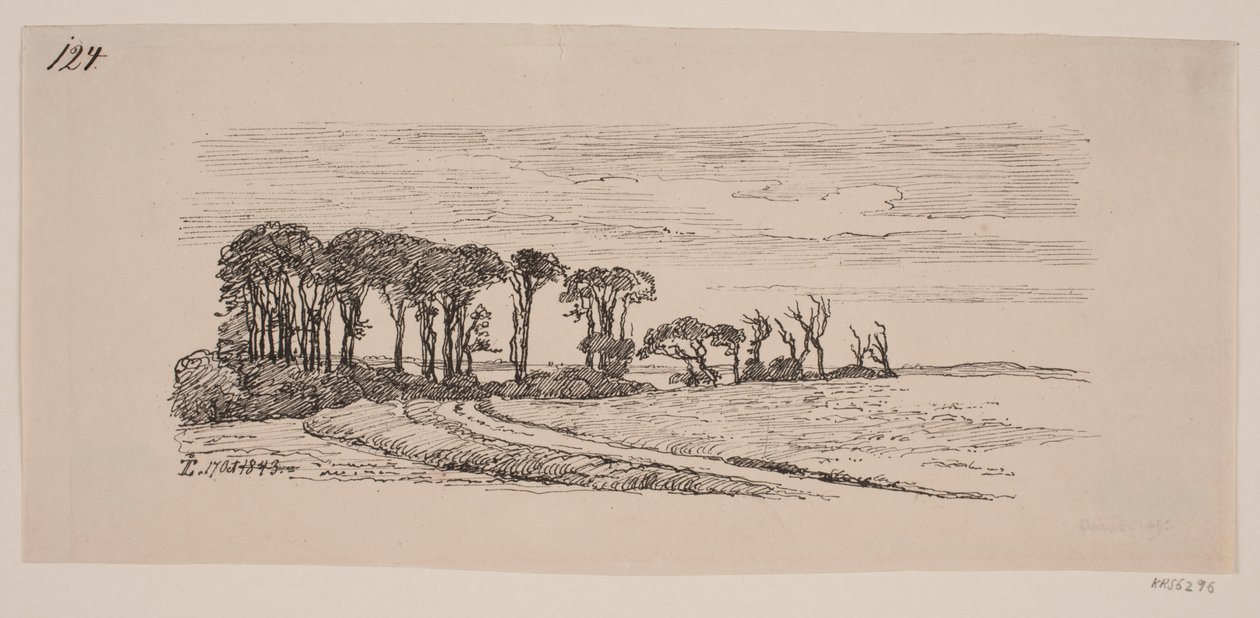 Paysage avec une rangée d