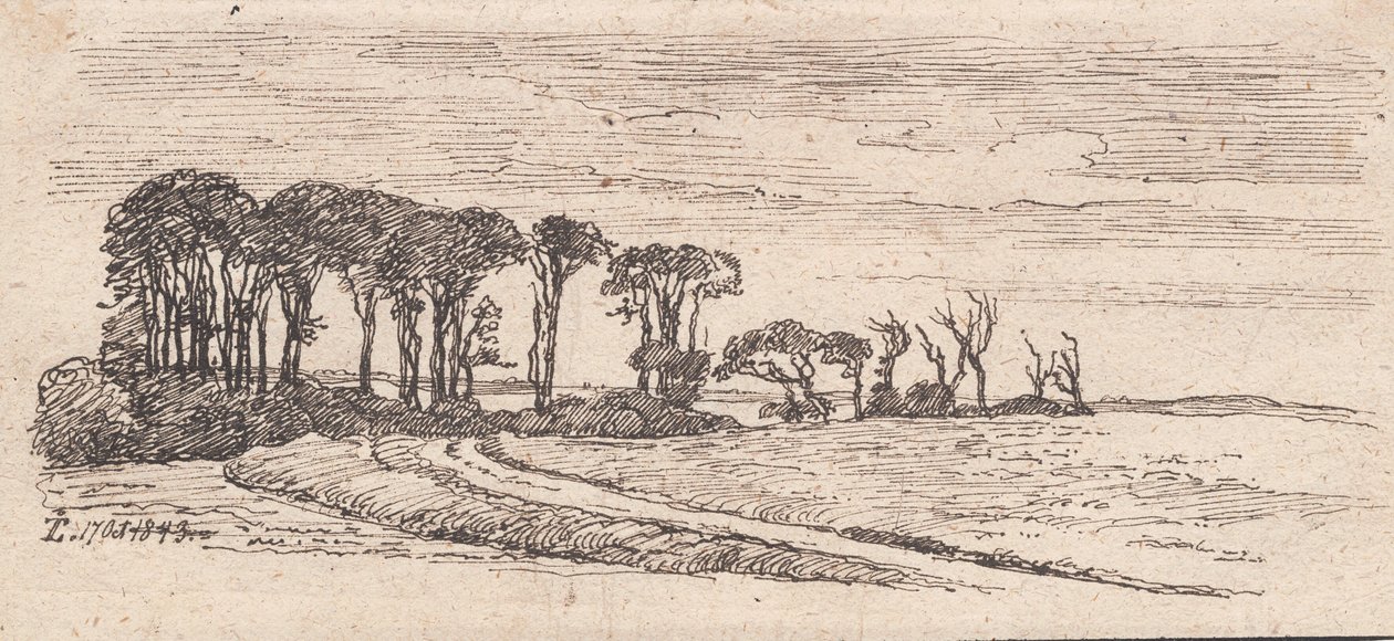 Paysage avec une rangée d