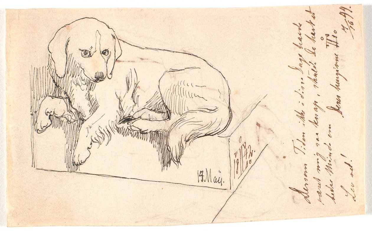 Chien couché - Johan Thomas Lundbye