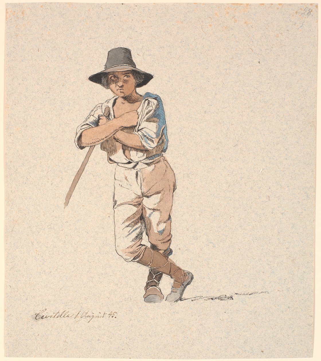 Jeune berger debout - Johan Thomas Lundbye