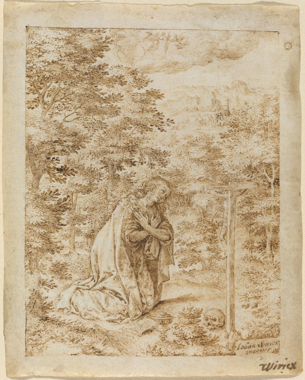 Marie-Madeleine priant dans le désert - Johan Wierix