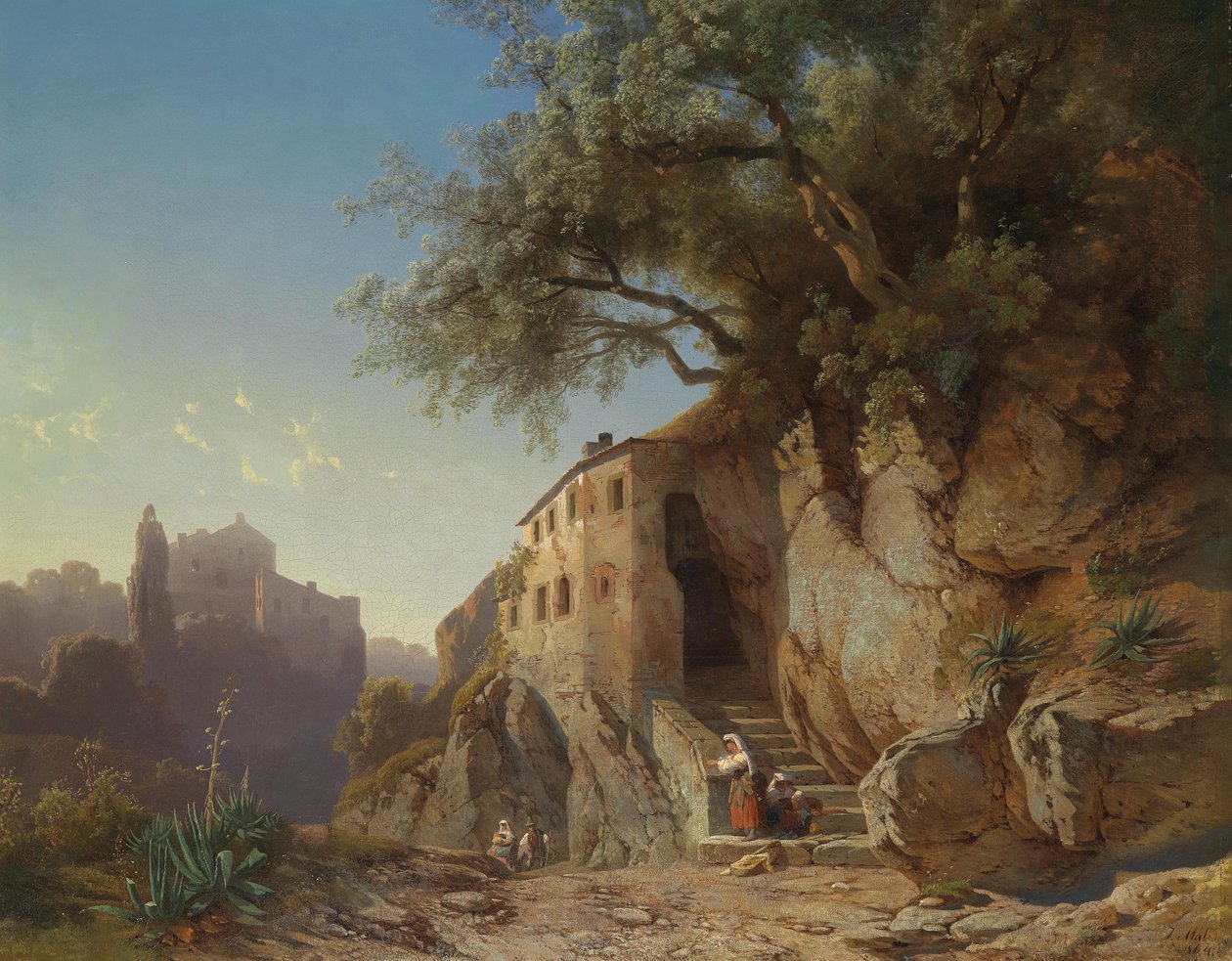 Motif de la campagne romaine avec des bergers - Johann Cornelis Mali