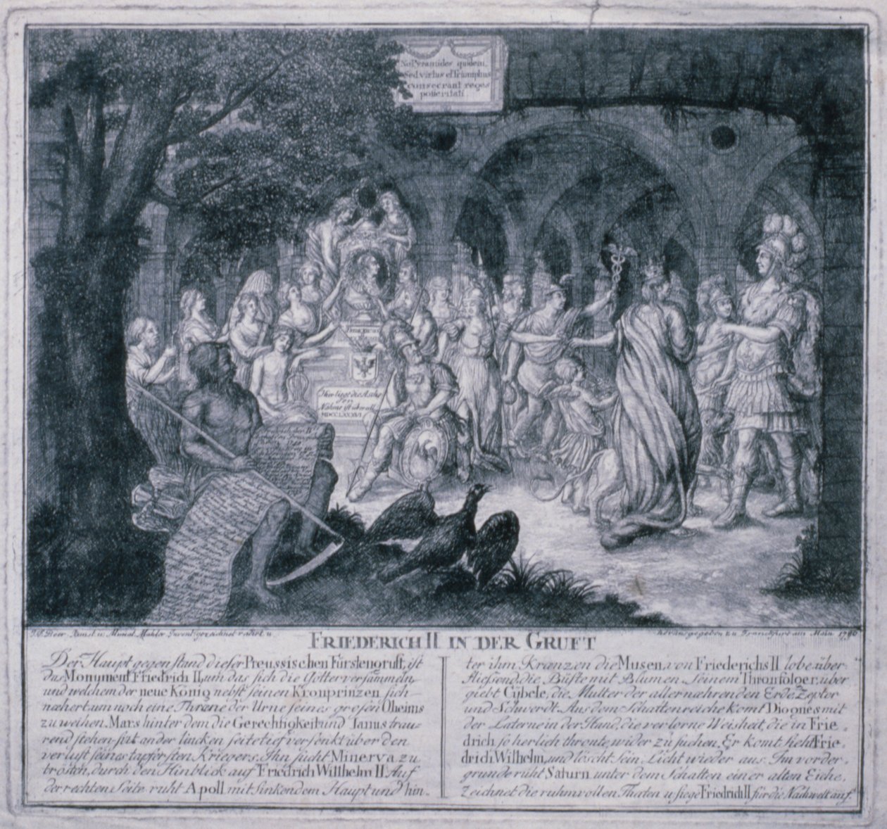 Frédéric II dans la crypte, 1786 - Johann Friedrich Beer