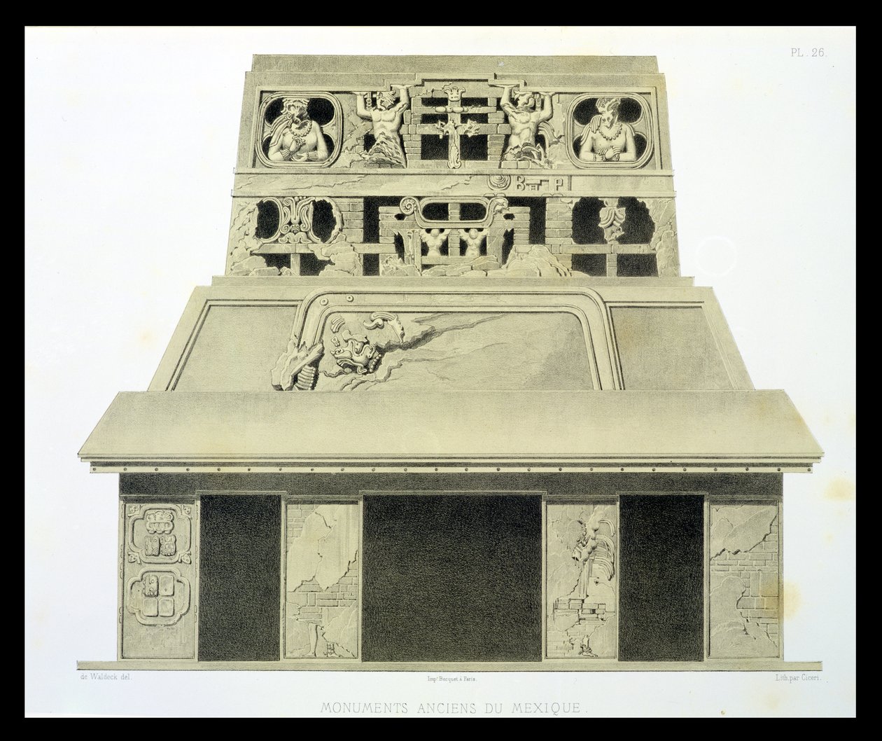 Façade du Temple du Soleil, Palenque, planche 26 de 