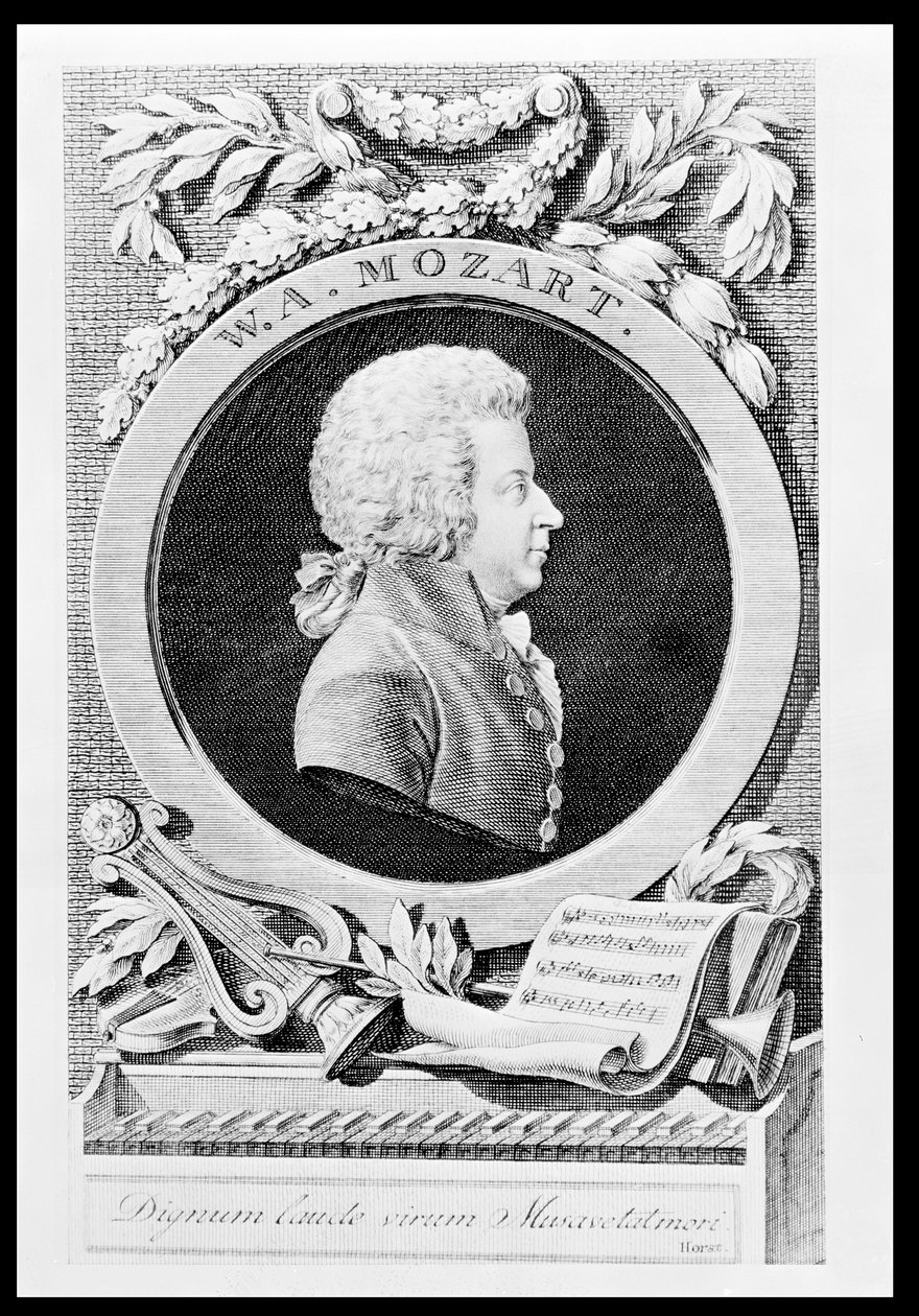 Mémorial à Wolfgang Amadeus Mozart (1756-91) compositeur autrichien, 1789 - Johann Georg Mansfeld