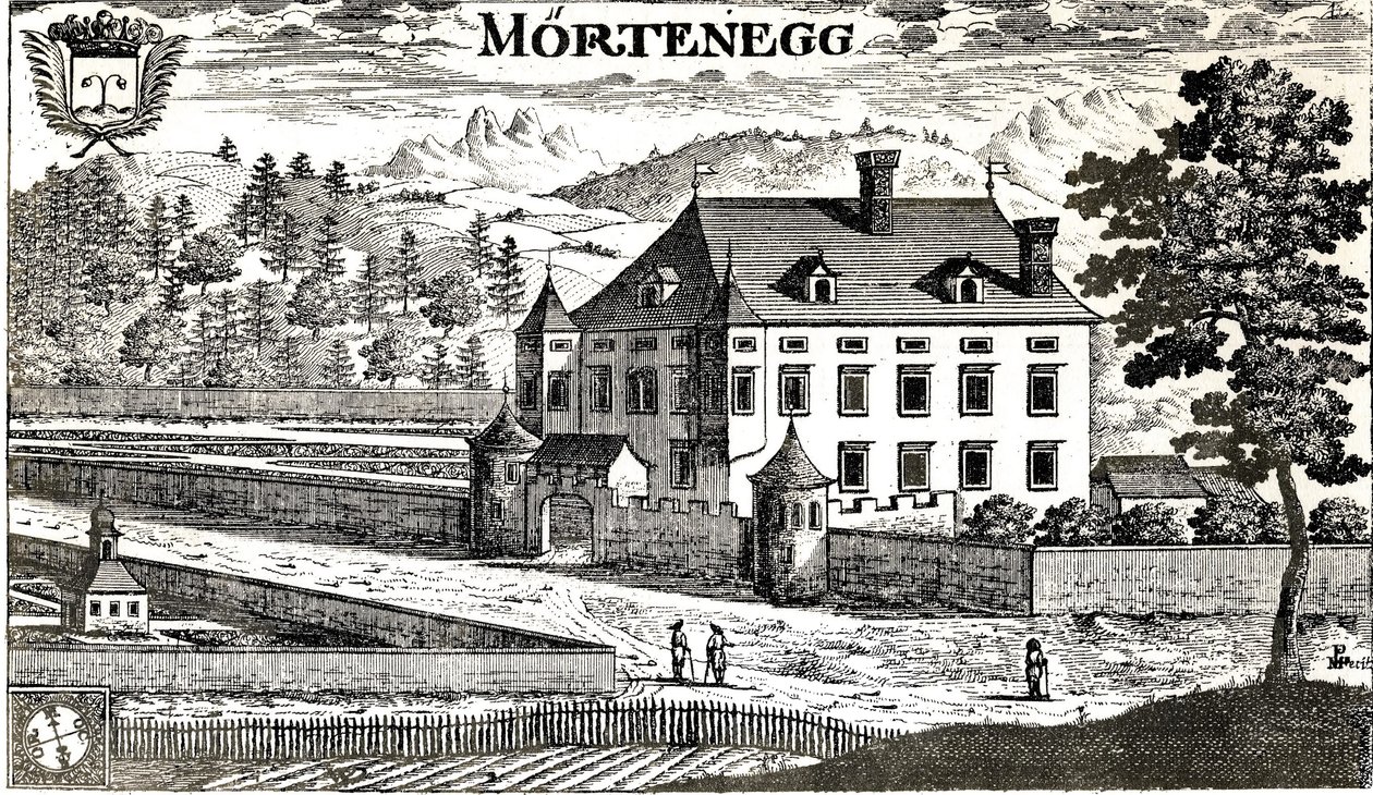 Château de Moertenegg en 1680 dans la ville carinthienne de Villach en Carinthie / Autriche / Union Européenne - Johann Weikhard von Valvasor