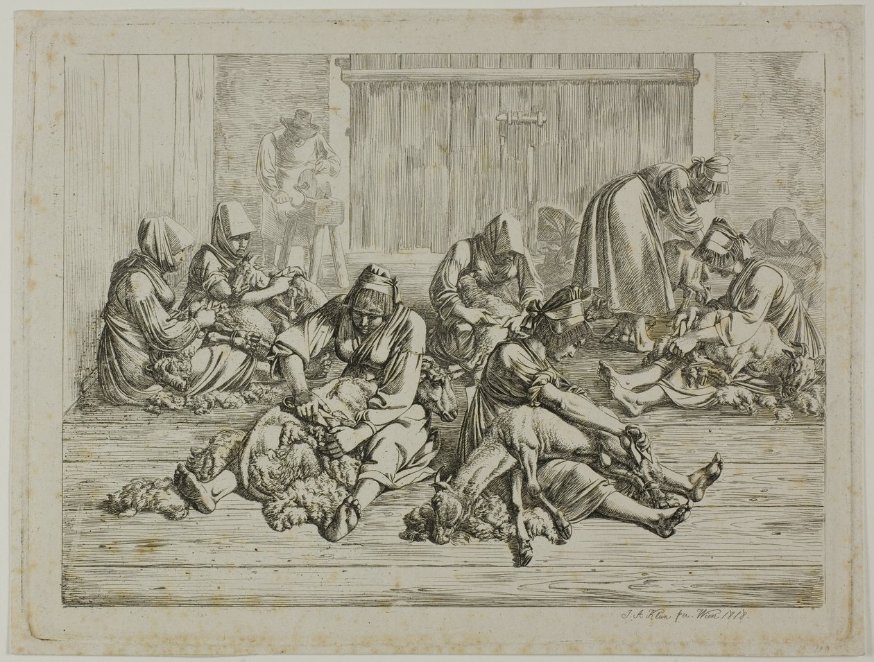 Tonte des moutons - Johann Adam Klein