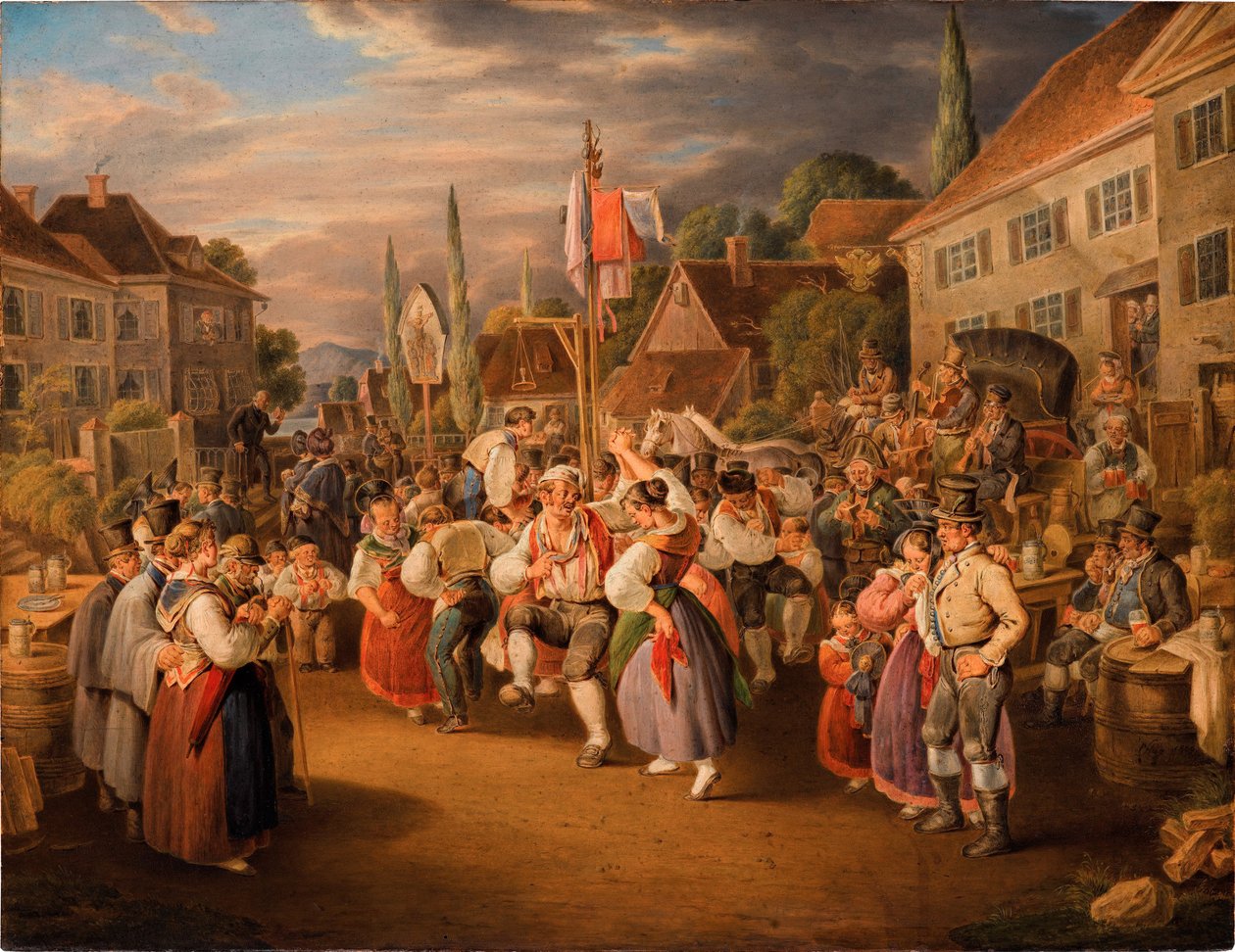 Fête des moissons avec danse du coq - Johann Baptist Pflug