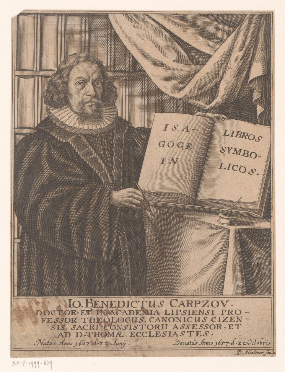 Portrait de Johann Benedict Carpzov - Johann Caspar Hoeckner