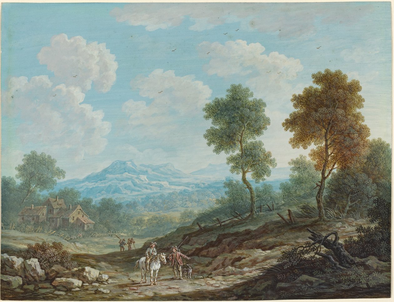 Voyageurs dans une large vallée - Johann Christoph Dietzsch