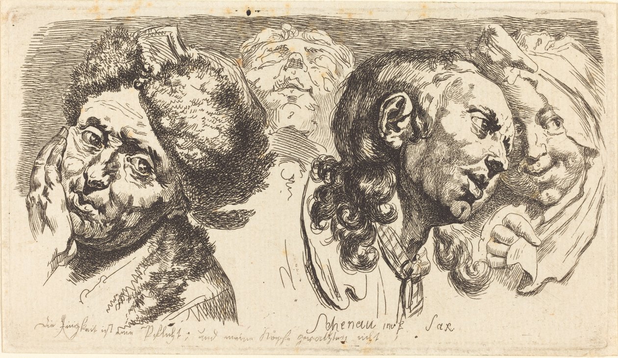 Quatre têtes - Johann Eleazar Schenau