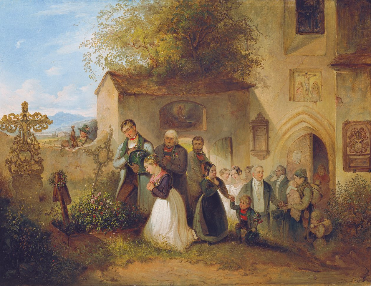 Au cimetière ("La mariée à la tombe") - Johann Friedrich Treml
