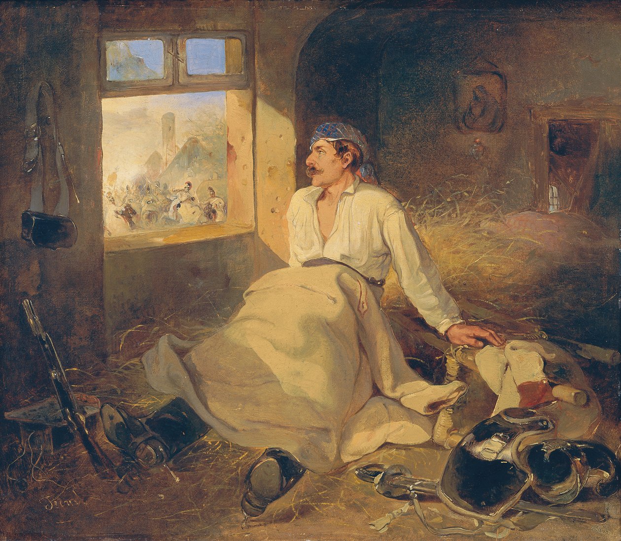 Cuirassier blessé dans une grange - Johann Friedrich Treml
