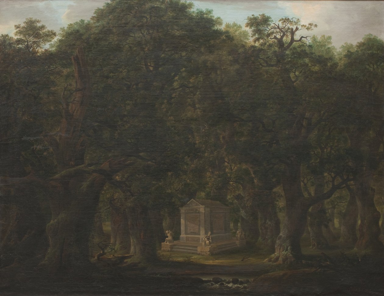 Monument dans un bois de chênes - Johann Friedrich Weitsch