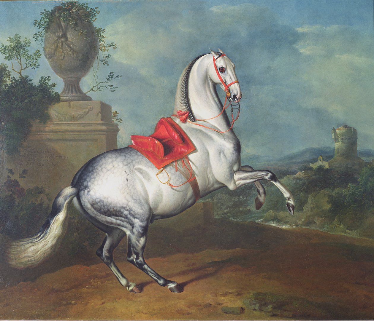 Le gris pommelé au galop - Johann Georg Hamilton