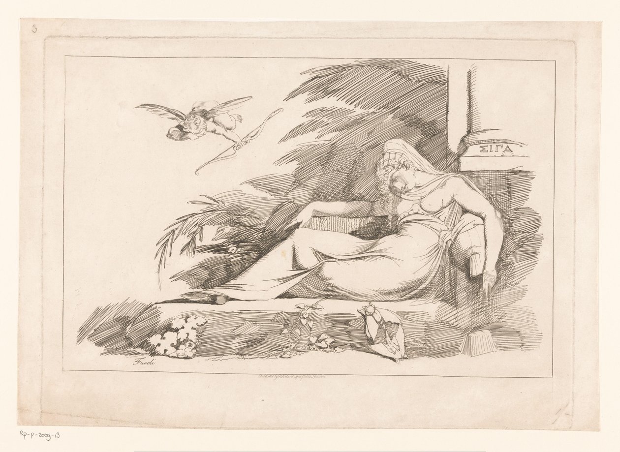 Femme endormie avec Cupidon - Johann Heinrich Füssli