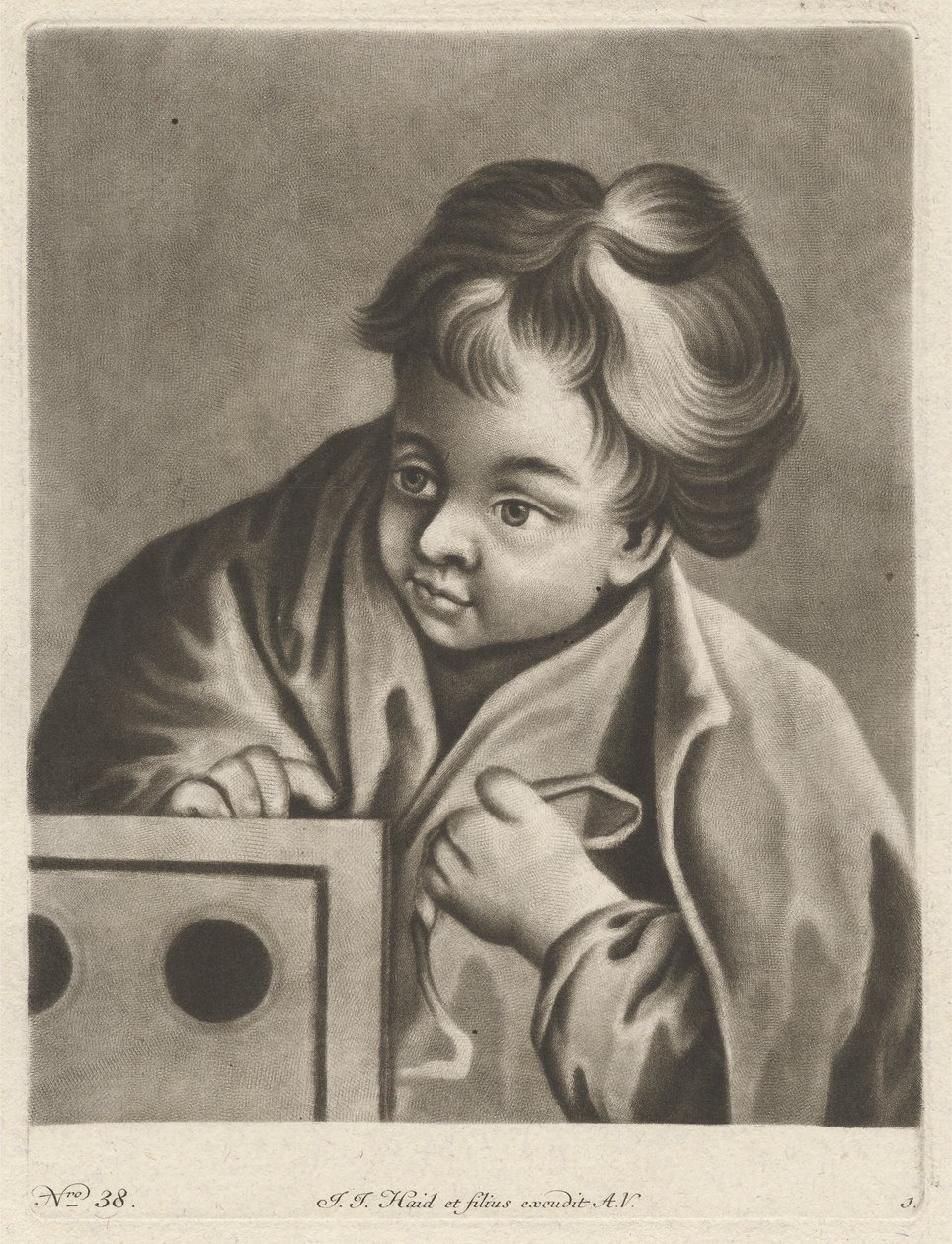 Garçon avec une boîte - Johann Jacobus Haid