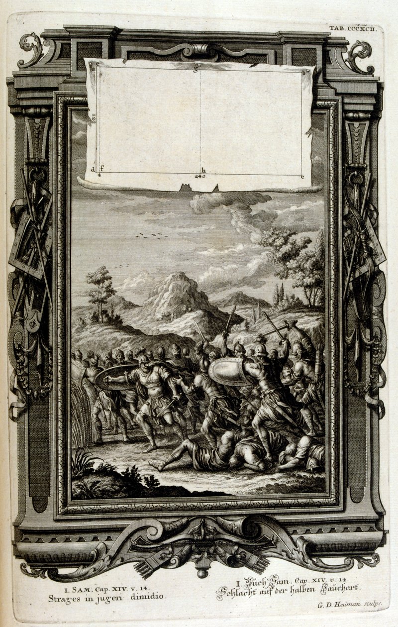 Hébreux en bataille; (livre de Samuel) - Johann Jakob Scheuchzer