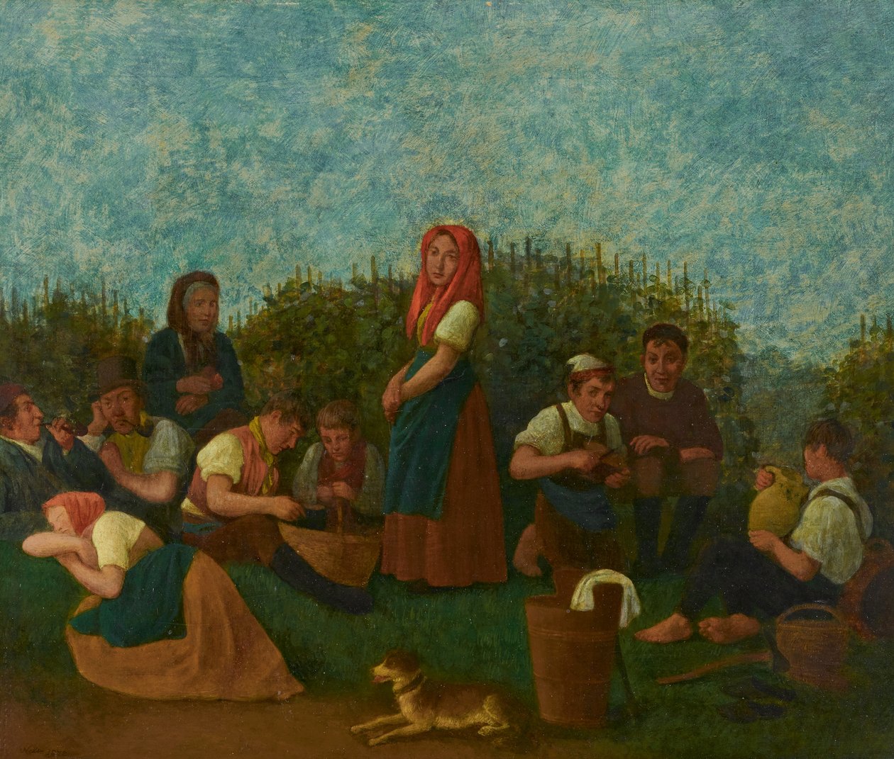 Repos dans le vignoble (Famille Schreiber) - Johann Michael Neder