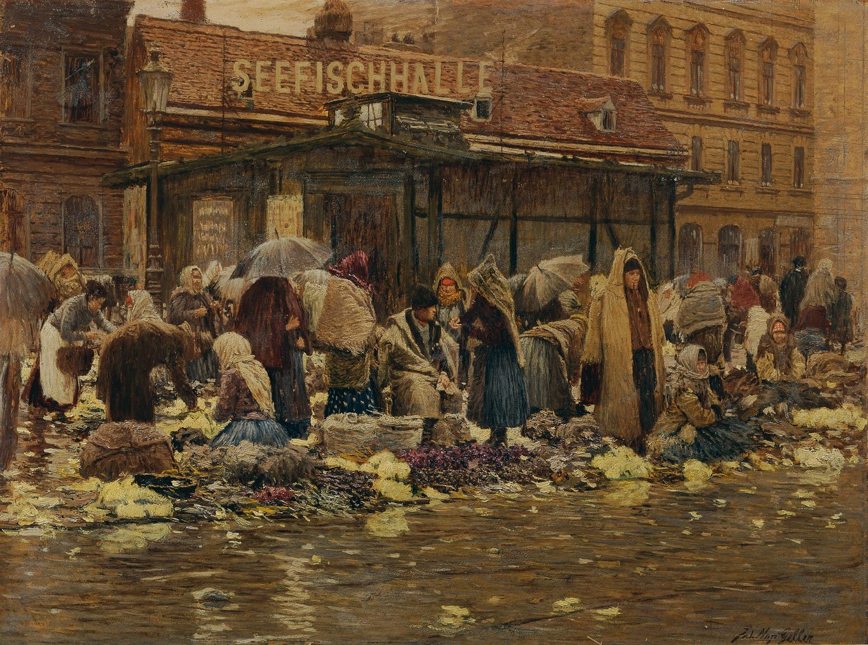 Motif de marché sur la Haide - Johann Nepomuk Geller