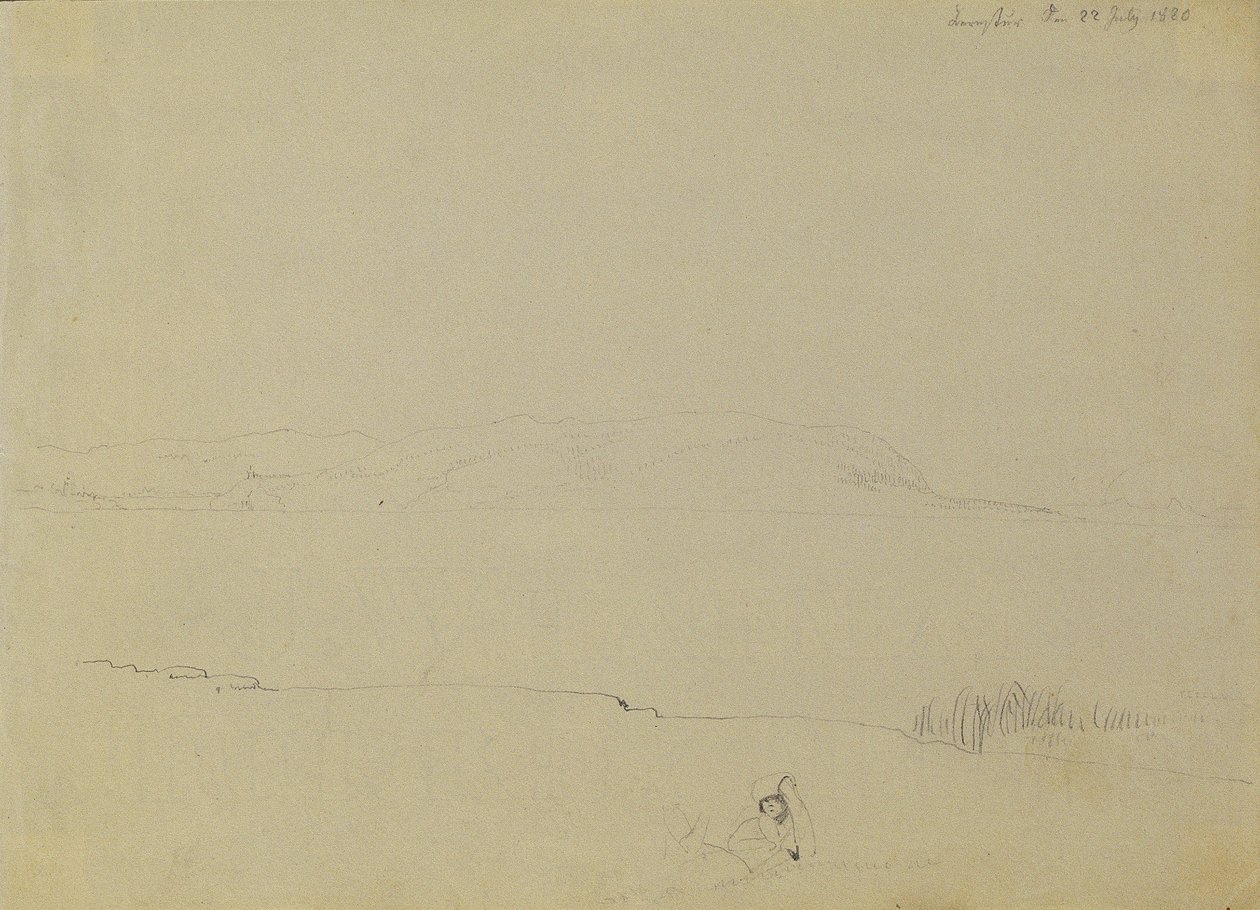 Esquisse de paysage du lac Balaton - Johann Peter Krafft