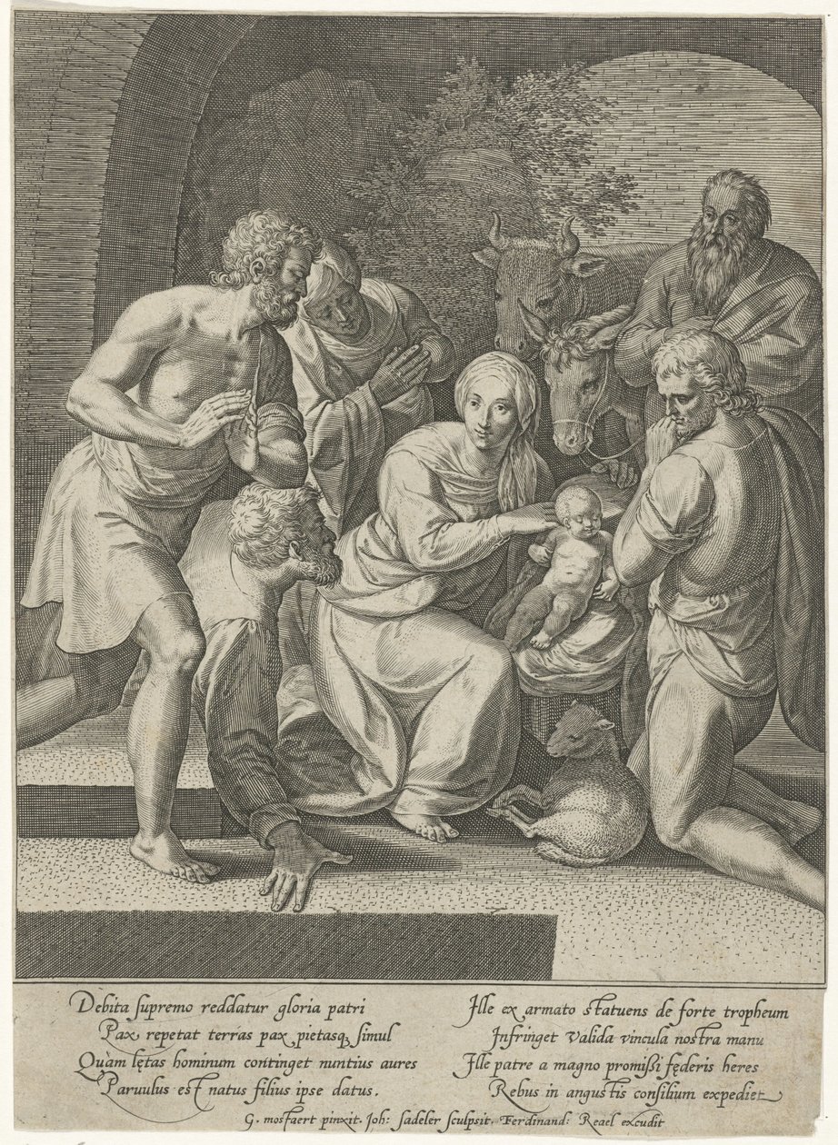 Adoration des bergers dans une niche - Johann Sadeler (I)