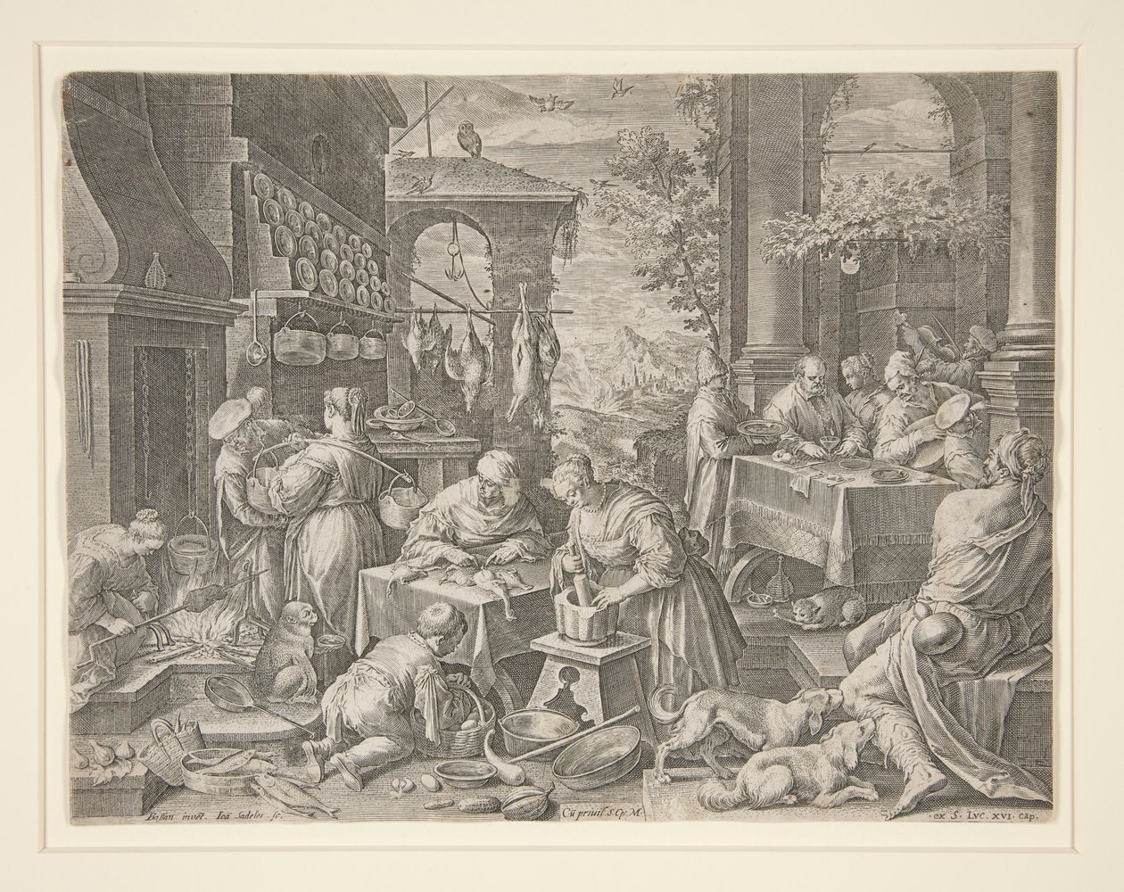 Le riche et Lazare - Johann Sadeler I