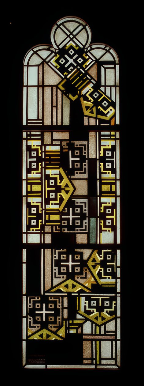 Fenêtre trilobée noir et jaune - Johan Thorn Prikker