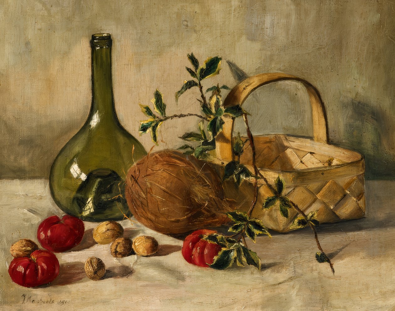 Nature morte avec une noix de coco - Johanna Margaretha van de Kasteele